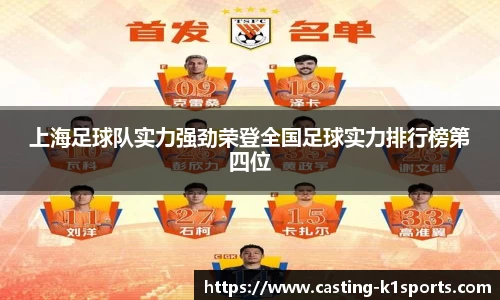 上海足球队实力强劲荣登全国足球实力排行榜第四位